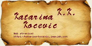 Katarina Kočević vizit kartica